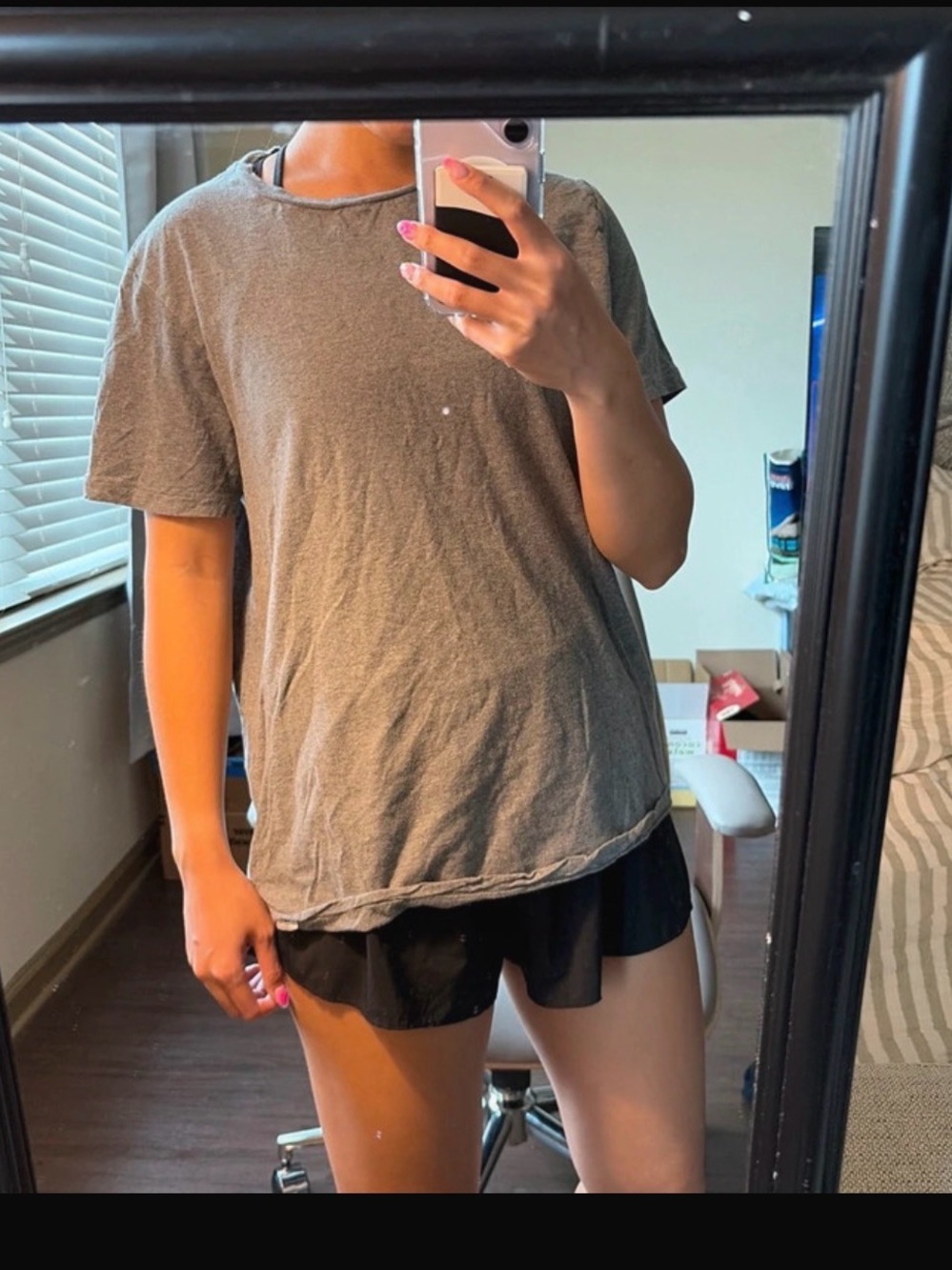 Old Navy Heather Gray Short Sleeve Crew Tee